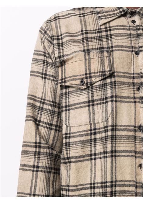 camicia a quadri con bordi a taglio vivo UMA WANG | Camicia | UM1516UW029